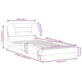 thumbnail image 4 of vidaXL Bed Frame with Headboard Light Grey 100x203 cm Fabric, 4 of 5