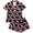 ZM Black, variant on WAYUTE Pajamas for Girls Short Sleeve Bow Dot Print Tee and Shorts Loungewear Pjs Set for Toddler Kids Home Outfits Casual Daily Wear