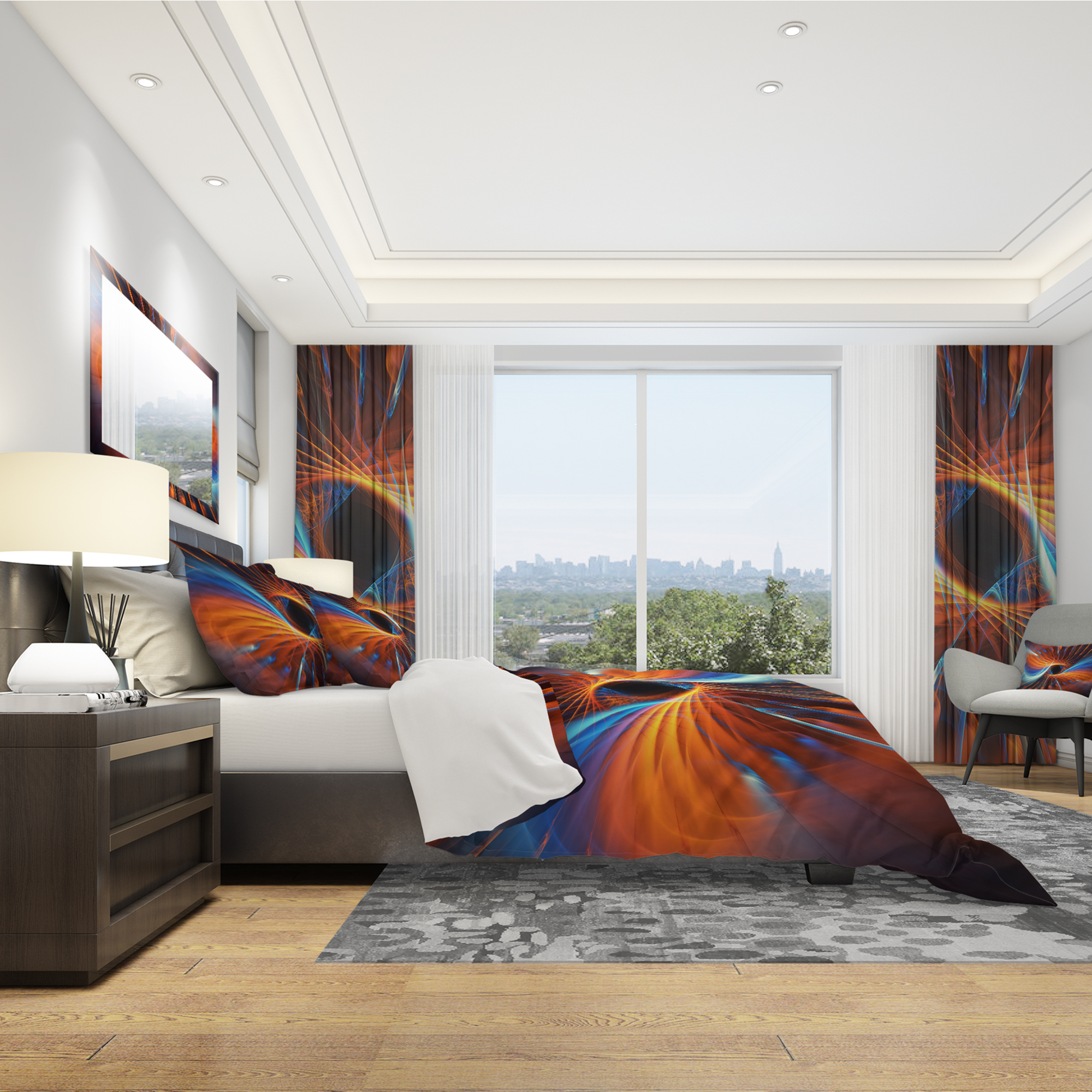 Designart 'Centered' Modern & Contemporary Duvet Cover Set