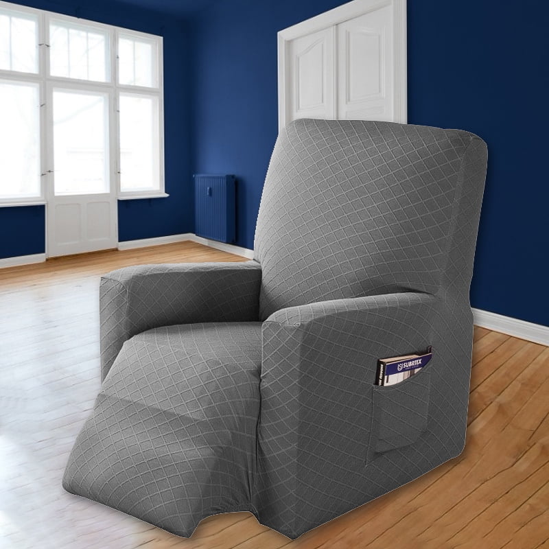 Stretchy 1Piece Grid Recliner Sofa Slipcover Protector Washable with