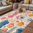 thumbnail image 2 of Fsddascl Coastal Shell Outdoor Rug for Patio/Deck/Porch, Non-Slip Large Area Rug 5 x 8 Ft, Summer Nautical Shell Beach Starfish Sea Indoor Outdoor Rugs Washable Area Rugs, Camping Rug Carpet, 2 of 5