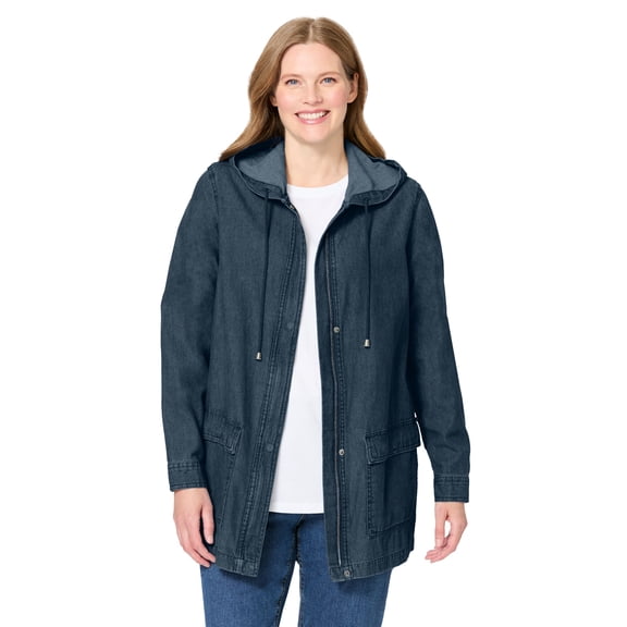 Plus Size Lightweight Hooded Jacket