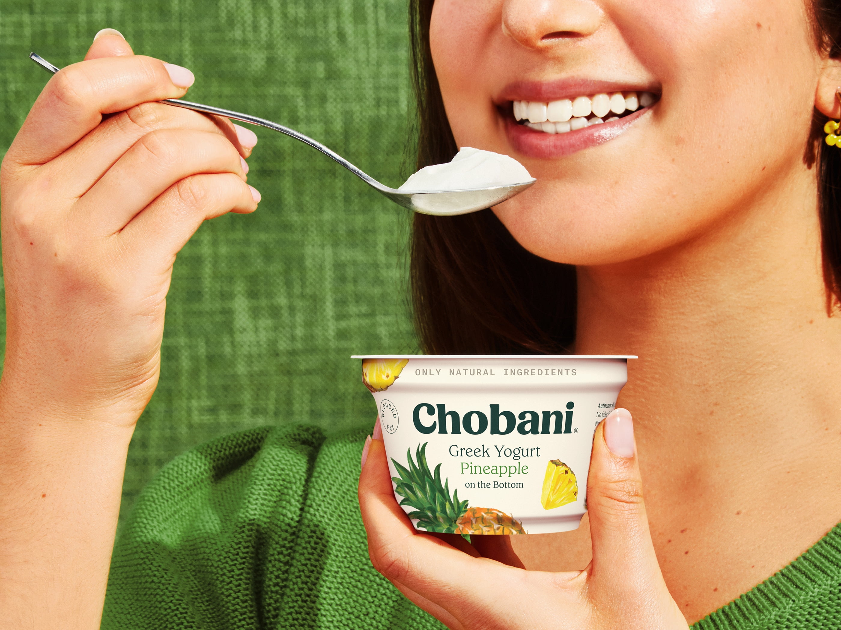 Chobani Low-Fat Greek Yogurt Pineapple on The Bottom 5.3 oz Cup