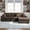 Brown, variant on Corduroy Corner Chaise Compression Sofa Bed, L-Shaped Sectional Couch with High-Density Sponge, No-Assembly Required Convertible Sofa for Living Room, Apartment, Guest Room(Brown)