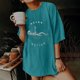 thumbnail image 2 of Hombres Y Mujeres Retro Tops Trendy Droped Shoulder Sleeves Impresión Suelta Manga Corta Top Pullover Odeerbi ODB180506, 2 of 8