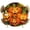 Orange, variant on Round Table Cover 45-54 Inch Halloween Waterproof Reusable Table Cloth Round Fitted Vinyl Tablecloth with Elastic Edged for Parties Outdoors, Orange Scary Pumpkin Moon Bat Maple Leaves