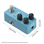 NFTIGB Electric Guitar Boost Effects Pedal BASS TREBLE GAIN 2-Band EQ Control DC 9V 6.35mm Input Output Interface Aluminum Alloy Effector True Bypass Light Blue Instrument Accessory