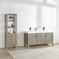 thumbnail image 3 of Leon 60" Double Bath Vanity in Fir Wood Grey with Lightning White Composite top, 3 of 16