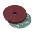 thumbnail image 1 of Discos de fibra de óxido de aluminio de 4 pulgadas x 5/8 pulgadas, discos de lijado y pulido de 120 granos, 5 piezas, 1 of 4