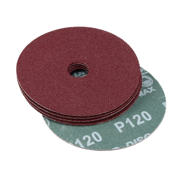 Discos de fibra de resina de óxido de aluminio de 4 pulgadas x 5/8 pulgadas, discos de lijado y pulido de grano 120, 10 piezas