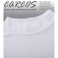 thumbnail image 4 of CARCOS Women Mock Turtleneck Half Sleeve Cute Plain Tee Shirt Slim Fitted Top Off-White,Medium, 4 of 6