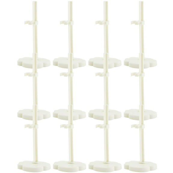 unbranded 12 Pcs Doll Stand Doll Display Stand for Model Doll Holder 12x9cm White