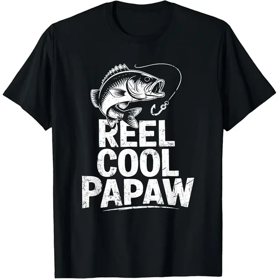 Reel Cool Papaw Shirt Men Fisherman Fathers Day T-Shirt