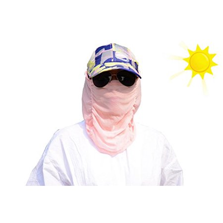 Garden Camouflage Novo Women's Outdoor Sun Protection Fishing Cap Neck Face Flap Hat Wide Brim Shade Hiking Hunting Boating Fishing Garden (Camouflage Pink) ()