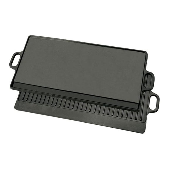 Cast Iron Griddle 28 Inch Reversible - Flat Top & Ribbed Grill - Outdoor Cooking for Camping, Tailgating, and Backyard BBQs