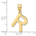 thumbnail image 4 of 14k Yellow Gold Slanted Design Bubble Letter R Initial Pendant, 4 of 4