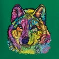 thumbnail image 2 of Colorful Majestic Neon Atric Wolf | Dean Russo Art Animal Lover Womens Slim Fit Junior Tee, Kelly, L, 2 of 5