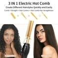 thumbnail image 4 of 2-in-1 Hot Comb  Temperature Adjustable Electric Heating Comb  Professional High Heat Ceramic Hair Press Comb  Multifunctional Copper Hair Straightener Portable Curling Iron Heated Brush, 4 of 10