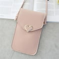 thumbnail image 2 of GEZHEN Bag Bag Touchable Shoulder Crossbody Change Bag Phone Women's Leather Wallet Bag Heart-Shaped Metal Chain Shoulder Crossbody Transparent Touch Screen Mobile Phone Bag, 2 of 4