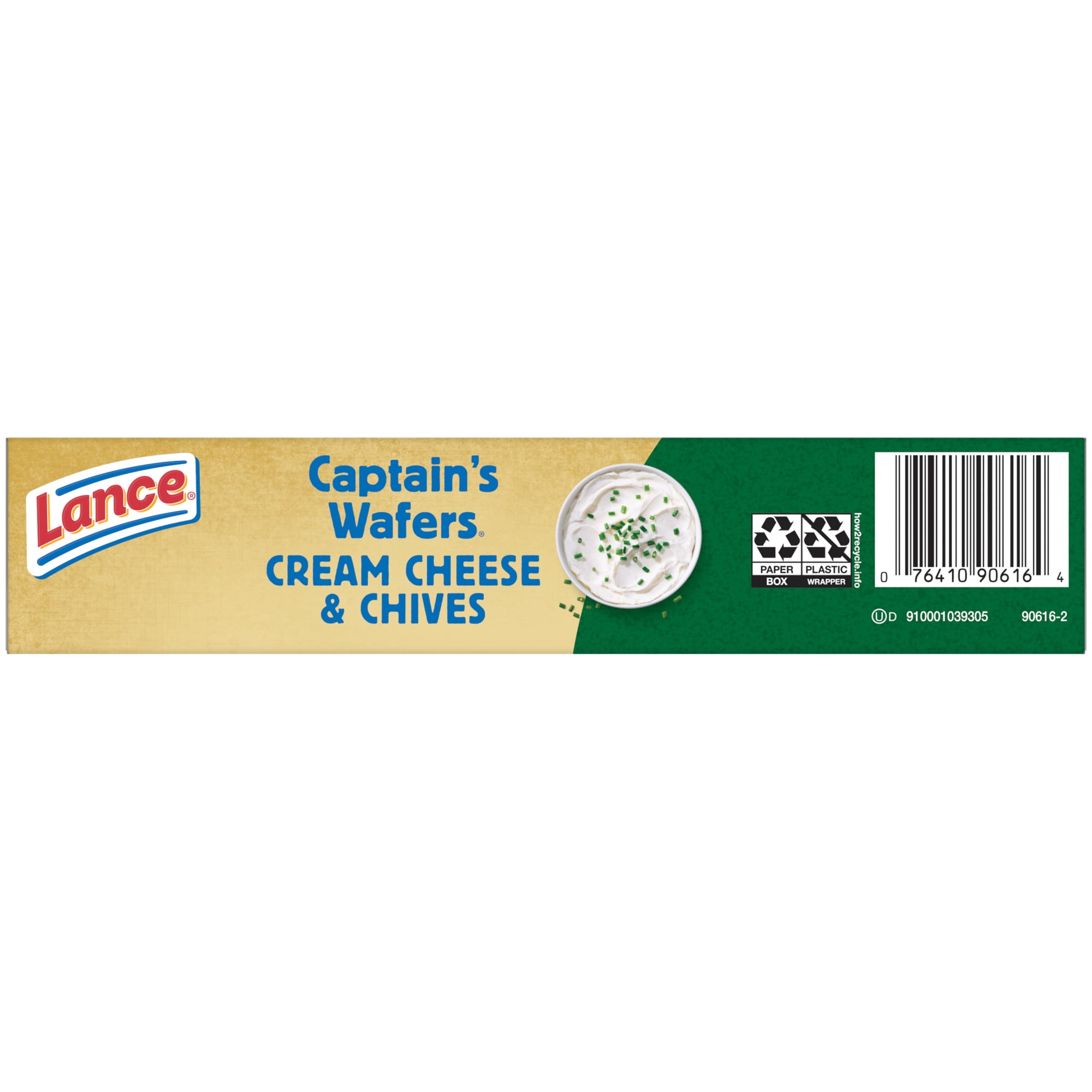 (3 pack) Lance Sandwich Crackers, Captain's Wafers Cream Cheese and Chives, 10 Packs, 6 Sandwiches Each