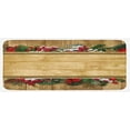 thumbnail image 1 of Christmas Kitchen Mat, Vintage Holiday Greeting Holly Fir Twigs Antiquity Heritage Noel Yuletide Theme, Plush Decorative Kitchen Mat with Non Slip Backing, 47" X 19", Multicolor, by Ambesonne, 1 of 1