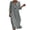 Gray, variant on Hzzrkos Women Casual Vintage Loose Solid Color Three‑Quarter Sleeve V‑Neck Button‑Up Maxi Dress for Daily Vacation Beach Outdoor Occasions