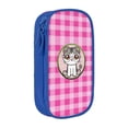 thumbnail image 1 of XMXY Cat Avatar Plaid Checkered Pencil Case Cute Aesthetic, Portable Pencil Bags with Compartments Zipper Blue, 1 of 7
