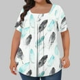 thumbnail image 2 of WCMZJ Plus Size Tops for Women Dressy Floral Square Neck Boho Summer Blouses Tunic Tops to Hide Belly Loose Fit Top Light Blue 5XL, 2 of 5