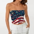 thumbnail image 6 of Stralyhd American Flag Women's Strapless Tube Top 2026 Summer Y2k Crop Tank Workout Bandeau Backless Slim Fit Beach Stretchy T-Shirt for Casual Royal Blue XXL, 6 of 6