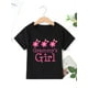 thumbnail image 1 of Camiseta estampada "Gummy's Girl" gris claro para niñas. Algodón suave, informal, cuello redondo, manga corta y estampado floral rosa. Ideal para primavera/verano. Ropa para niñas pequeñas., 1 of 5