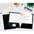 thumbnail image 3 of 2 Pocket Glossy Laminated Black Paper Folders, Letter Size, Black Paper Portfolios Box of 25 Black Folders, 3 of 4