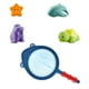 thumbnail image 2 of Juguetes para baño de tiburones que cambian de color con red de pesca - Set de 5 piezas para juegos acuáticos, animales para exprimir y rociar, criaturas oceánicas flotantes para niños, 2 of 6
