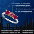 thumbnail image 2 of Gem Stone King 10K Two Tone Gold Pink Tourmaline and Red Created Ruby Engagement Ring for Women | 1.72 Cttw | Round 5MM | Gemstone October Birthstone | Size 7, 2 of 6