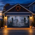 thumbnail image 4 of Halloween Garage Door Cover with Giant Skeleton and Graveyard Gate Design, Xl Size, Light Gray, for Outdoor Party Decoration Banner, 4 of 6