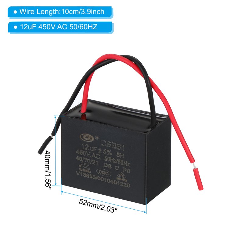Condensatore Di Avviamento CBB61 2uF 450V – Per Cappa, Clima E Ventilatore - Foto 2