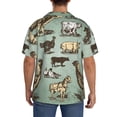 thumbnail image 3 of Fotbe Vintage Farm Animals Camisa Estampada de Manga Corta para Hombre, Casual de Verano, Estilo Playero, Sin Arrugas-4X-Large, 3 of 5