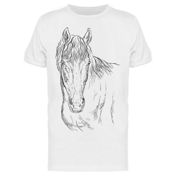 Horse, Hand Drawn T-Shirt Men -Image by Shutterstock, Male XX-Large