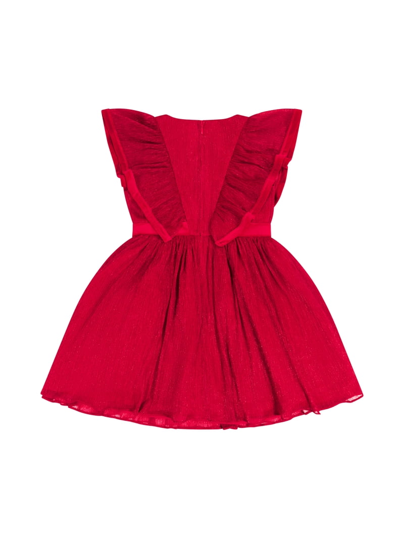 Kensie Girl Metallic Pleated Dress, Sizes 4-16, Girl's, Red