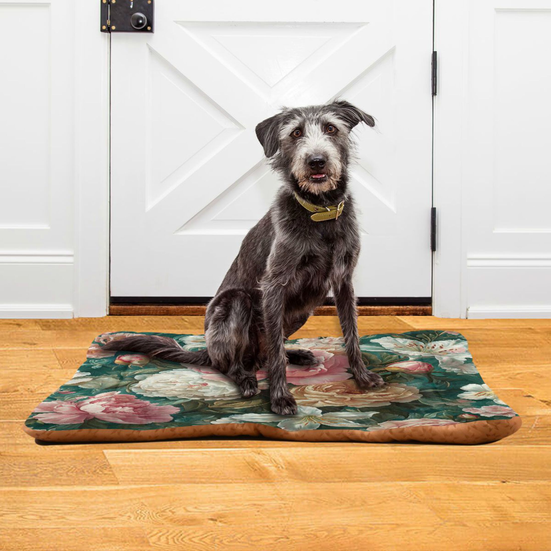 Qxltty Rococo Floral Ped Pad Wear-resistant and Hard to Bite Through Sleeping Pad for Small Medium Large Dogs Winter Pet Bed 36×24in