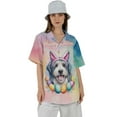 thumbnail image 4 of Happy Easter Old English Sheepdog with Bunny Ear Headband and Flowers Hawaiian Shirt Breathable Summer Unisex Merch Dog Lover - 13001, 4 of 6