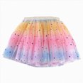 thumbnail image 2 of Godom Girls Denim Tutu Skirt 3T-10T Glitter Print Star Tulle Princess Party Dress,Pink, 2 of 7