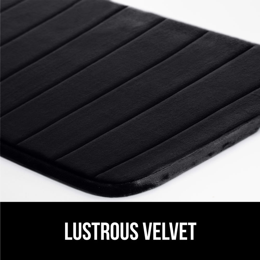 GORILLA GRIP Bathroom Rug, Soft Absorbent Memory Foam Shower Floor Mat, 36x24 Black