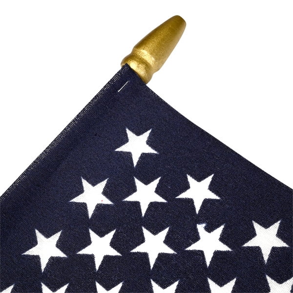 12-Pack, Super Tough US Stick Flag 12"x18" 30" x 3/8" No Fray -US Made