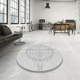 thumbnail image 4 of Ahgly Company Machine Washable Indoor Round Transitional Dark Goldray Area Rugs, 8' Round, 4 of 7