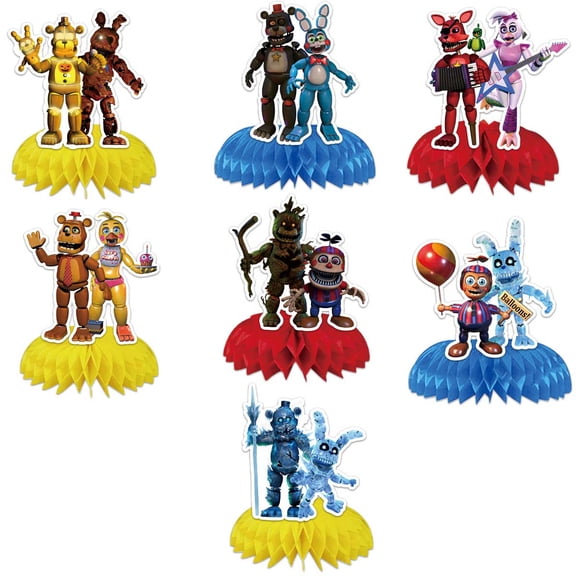 Five Nights at Freddy's Honeycomb Centerpieces Table Toppers Decorations for Birthday Party Decor Supplies