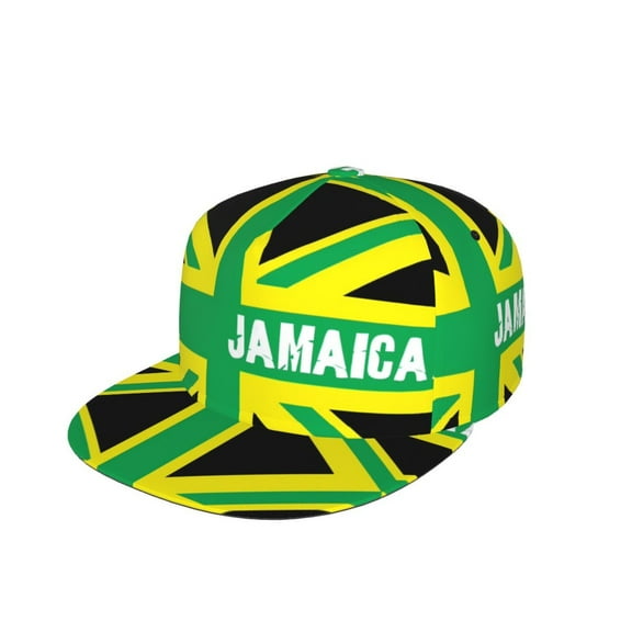 Snapback Hats For Men Women Jamaica Jamaican Kingdom Flag Flat Bill Brim Baseball Cap Printed Hat