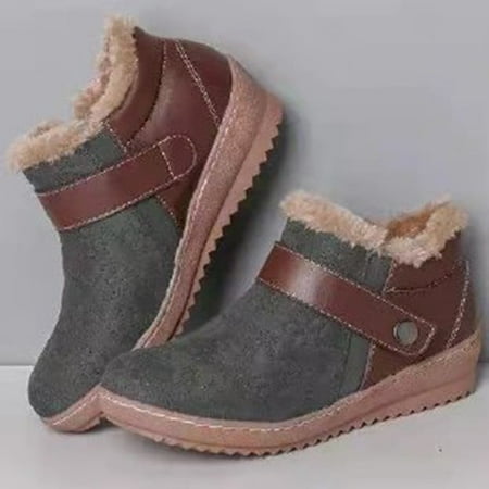 

Womens Winter Boots Water-Resistant Outdoor Sneakers Anti-Slip Warm Winter Shoes Winter Boots for Women Snow Ankle Boots Fur Lined Snow Boots Non-Slip wear-Resistant and Warm (Color : Brown Size :