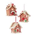 thumbnail image 1 of Kurt Adler Gingerbread House Light Up Holiday Ornament Set (3 Pack), 1 of 4