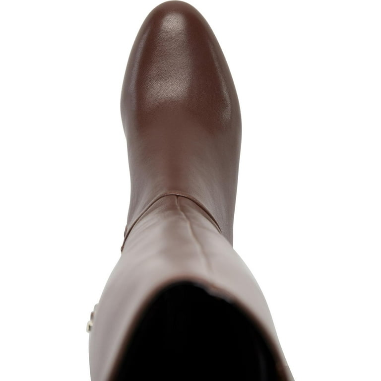 DKNY Womens Cora Leather Tall Knee High Boots Brown 5 Medium B M