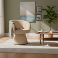 thumbnail image 4 of Ilios Innova | Silla Capri Giratoria 360° de Acento, Sillón Moderno Tapizado con Textura tipo Bouclé, Diseño Orgánico para Comedor, Sala o Recámara, Estructura de Madera Robusta, Color Beige, 4 of 9